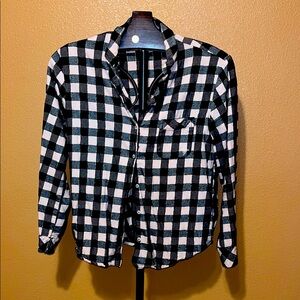 Victoria Secret Classic Black and Pink Plaid Shirt
